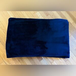 Navy velvet king size blanket by Ralph Lauren